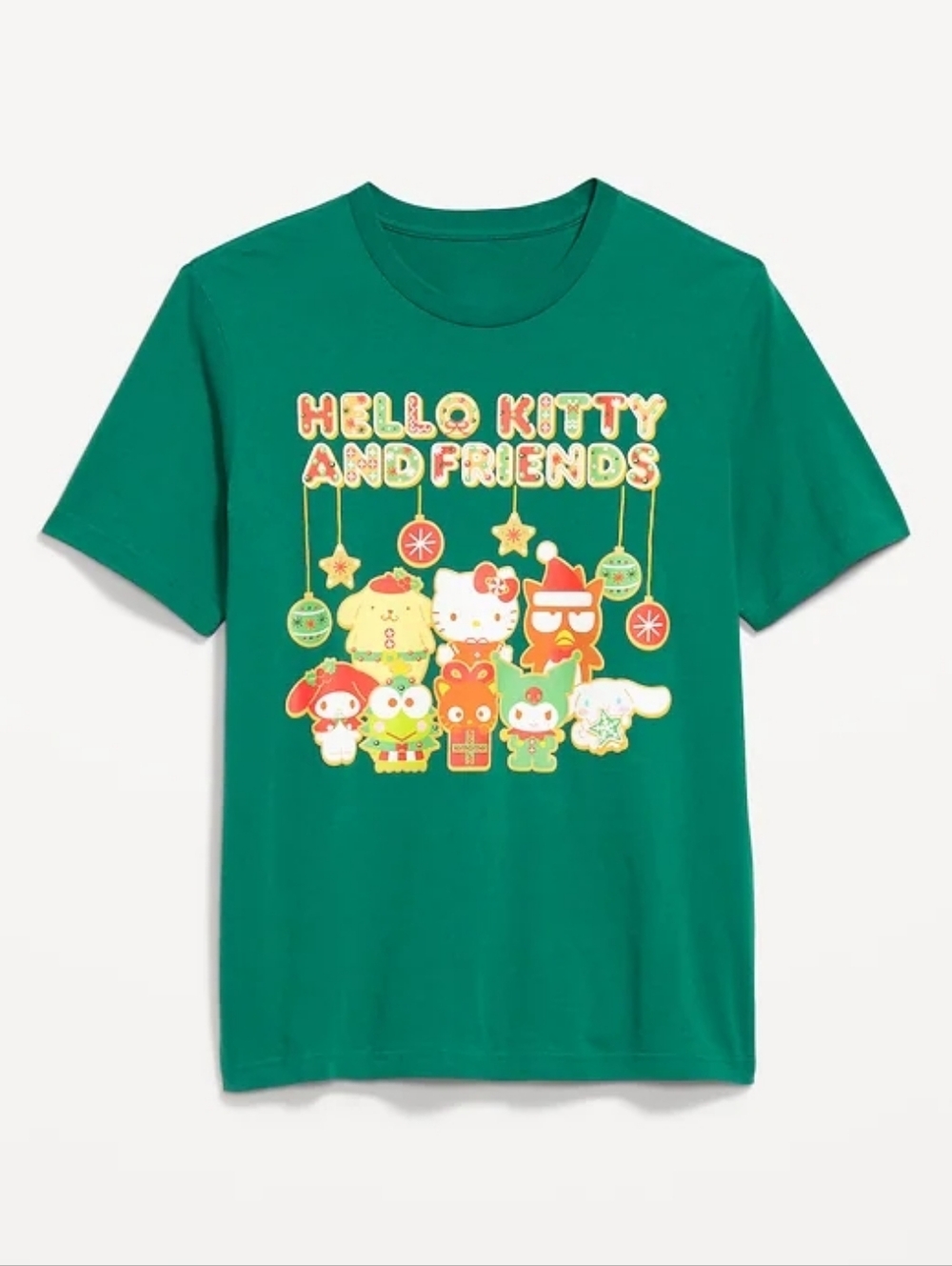L • Old Navy•  Hello Kitty and Friends Green Holiday Graphic Tee